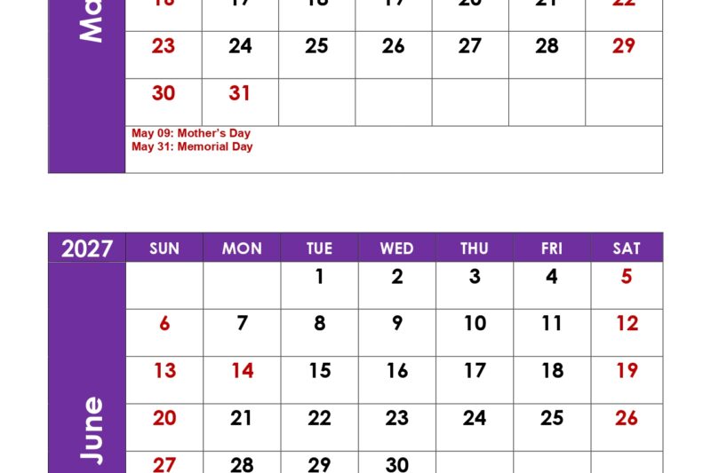 Master Your Schedule with the May and June 2027 Calendar