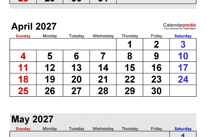 Master Your Time with the March April May 2027 Calendar: Ultimate Guide & Free Resources