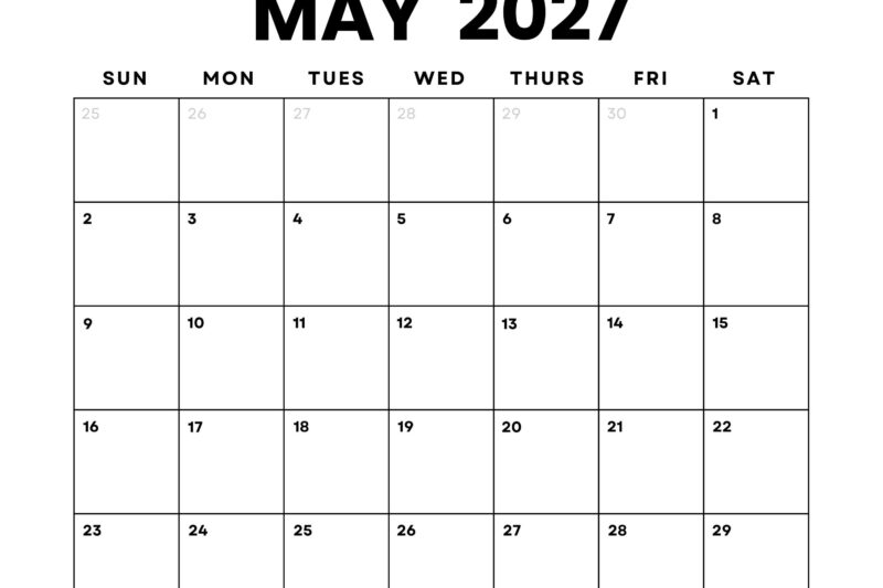 May 2027 Calendar Blank: Your Ultimate Free Printable Planner