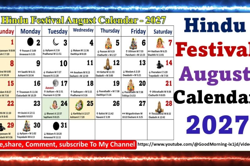 August 2027 Hindu Calendar: Your Essential Guide to Dates, Festivals & Auspicious Times