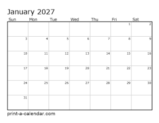 Your Ultimate 2027 Monthly Calendar Printable PDF for Stress-Free Planning