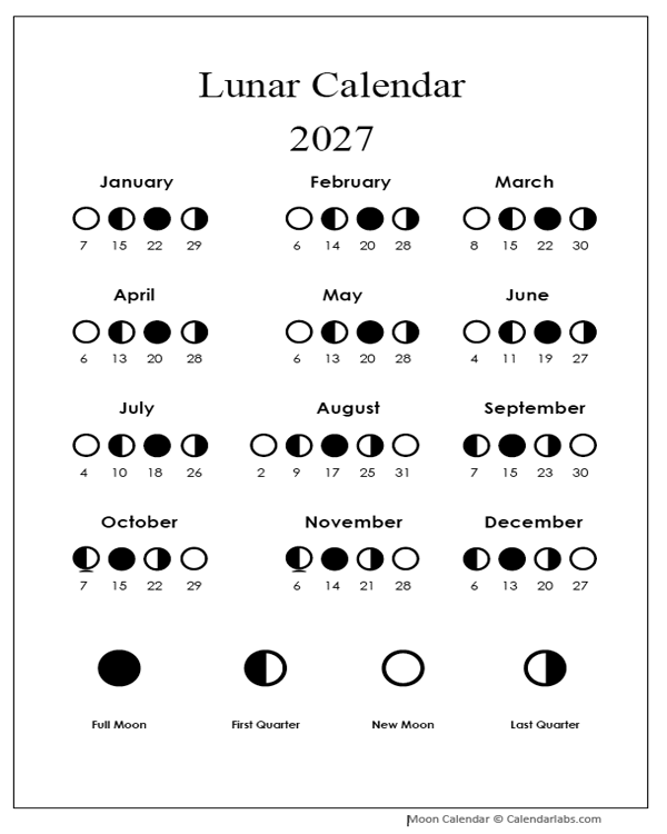 Lunar Calendar 2027 PDF Free Download: Your Ultimate Guide to Moon Phases and Lunar Events