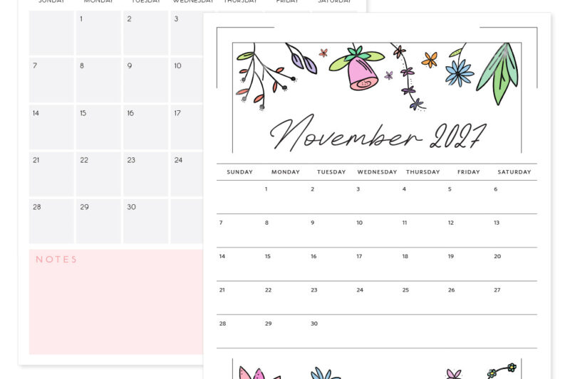 November 2027 Calendar Cute: Stylish and Functional Planning for Your Month